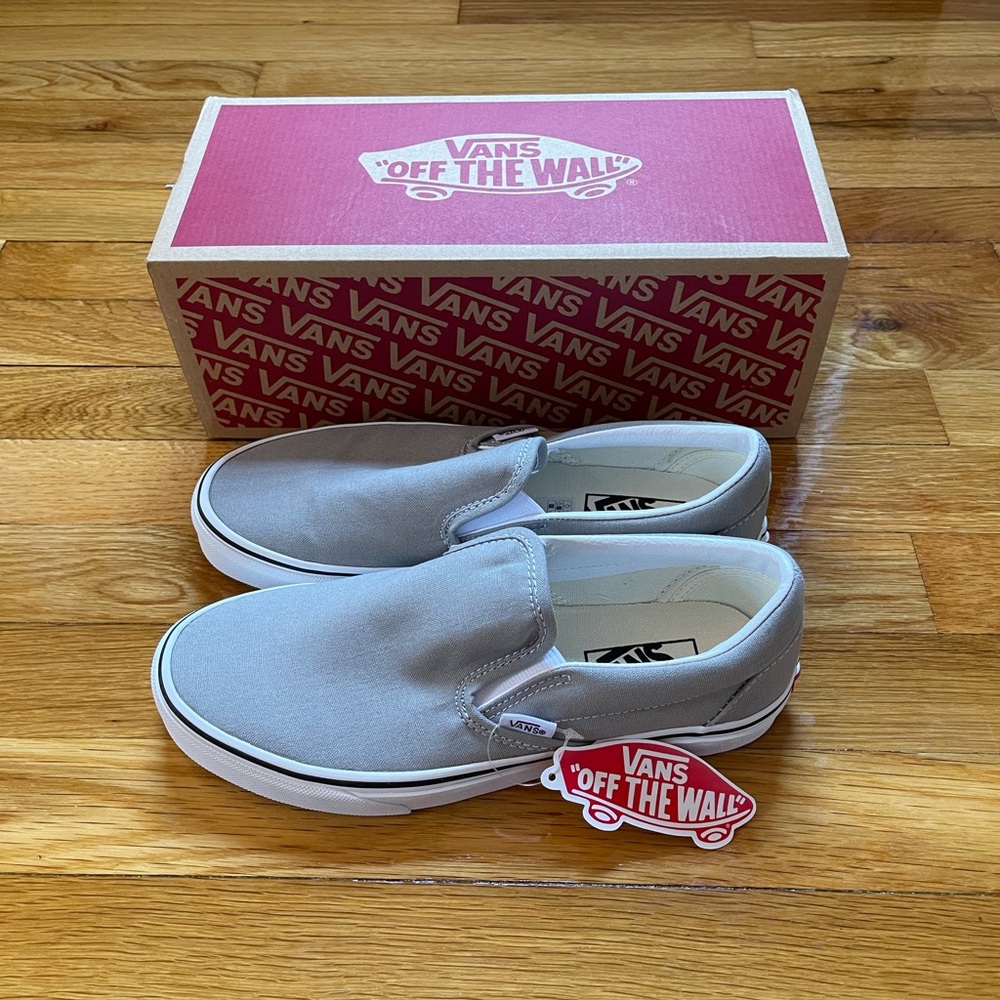 NIB - Vans Classic Slip-On - Drizzle/True White -  Size 8.5
